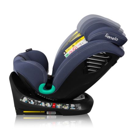 Lionelo - pöörlev turvatool alusega BASTIAAN ONE i-Size 40-150 cm tumesinine