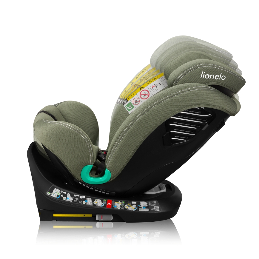 Lionelo - Pööratav auto turvatool alusega BASTIAAN ONE i-Size 40-150 cm oliiviroheline