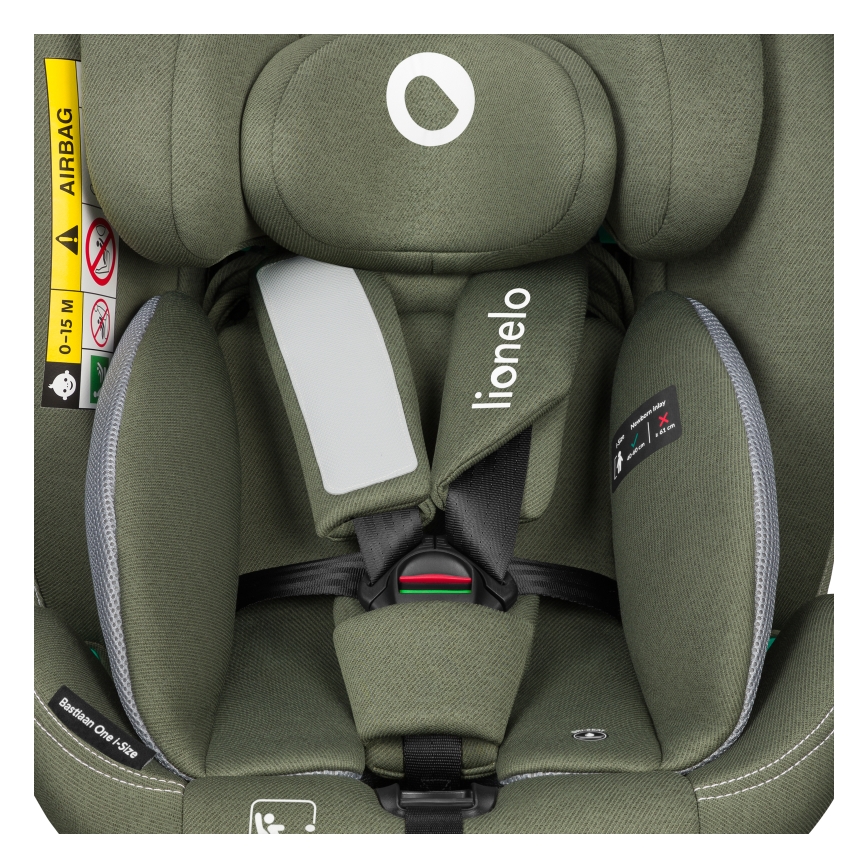 Lionelo - Pööratav auto turvatool alusega BASTIAAN ONE i-Size 40-150 cm oliiviroheline