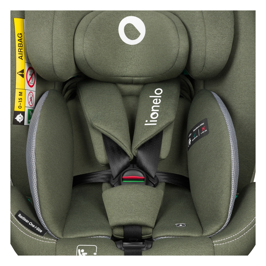 Lionelo - Pööratav auto turvatool alusega BASTIAAN ONE i-Size 40-150 cm oliiviroheline