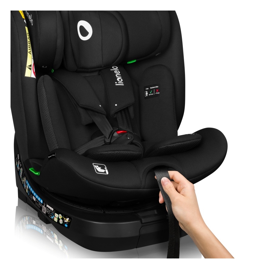 Lionelo - pööratav autoturvatool alusega BRAVE i-Size 40-150 cm Black Carbon