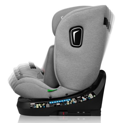 Lionelo - Pööratav autoturvatool alusega BRAVE i-Size 40-150 cm, kivihall