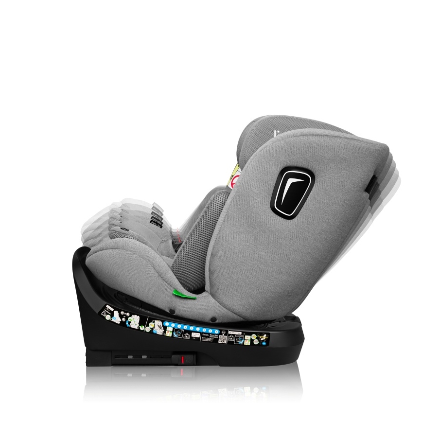 Lionelo - Pööratav autoturvatool alusega BRAVE i-Size 40-150 cm, kivihall