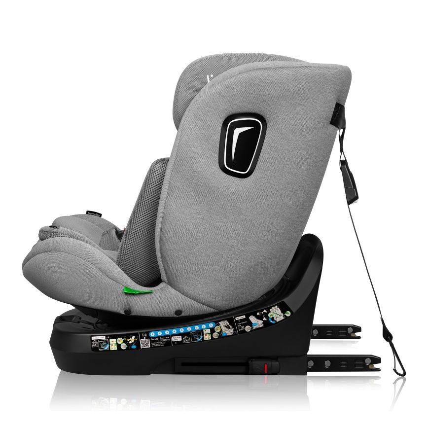 Lionelo - Pööratav autoturvatool alusega BRAVE i-Size 40-150 cm, kivihall