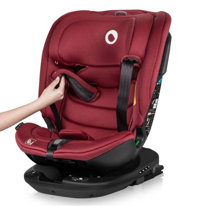 Lionelo - Pööratav lapse turvatool alusega BASTIAAN i-Size 40-150 cm bordoopunane