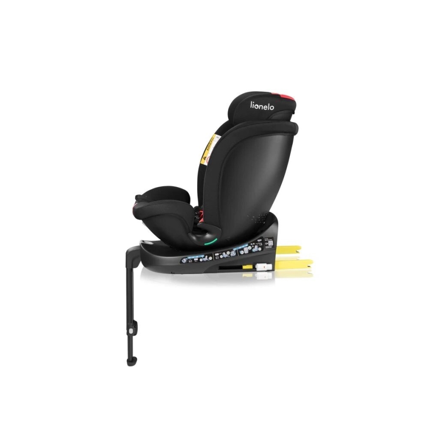 Lionelo - pööratav lapse turvatool alusega NAVY i-Size 40-150 cm must/punane