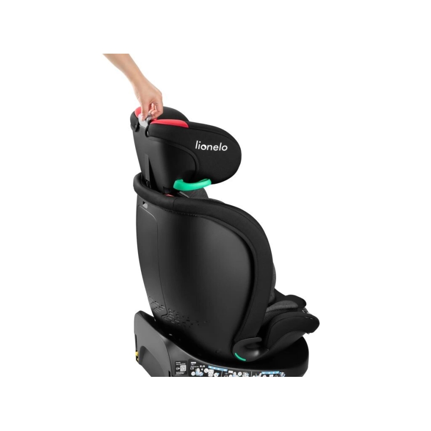 Lionelo - pööratav lapse turvatool alusega NAVY i-Size 40-150 cm must/punane