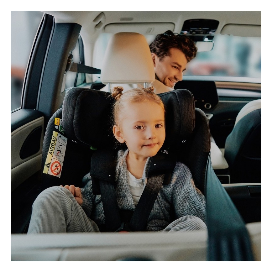 Lionelo - Pööratav lapse turvatool koos alusega BRAVE i-Size 40-150 cm Black Carbon