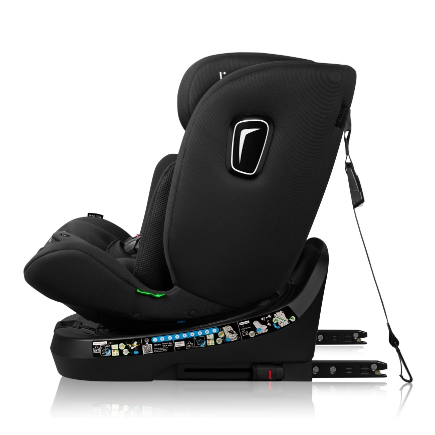 Lionelo - Pööratav lapse turvatool koos alusega BRAVE i-Size 40-150 cm Black Carbon