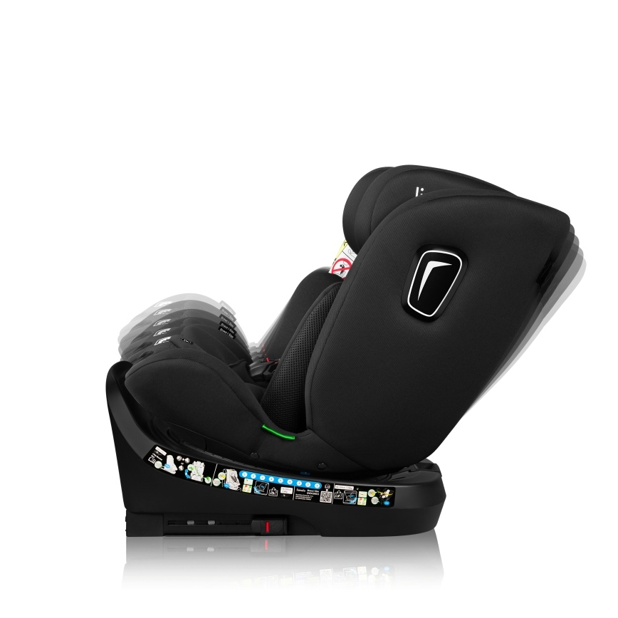 Lionelo - Pööratav lapse turvatool koos alusega BRAVE i-Size 40-150 cm Black Carbon