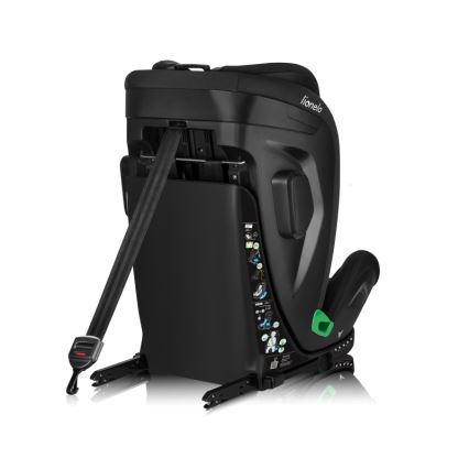 Lionelo - pööratav laste turvatool alusega HARPER i-Size 76-150 cm Black Carbon
