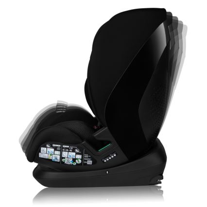 Lionelo - pööratav laste turvatool alusega LAVENDER i-Size 76-150 cm Black Carbon