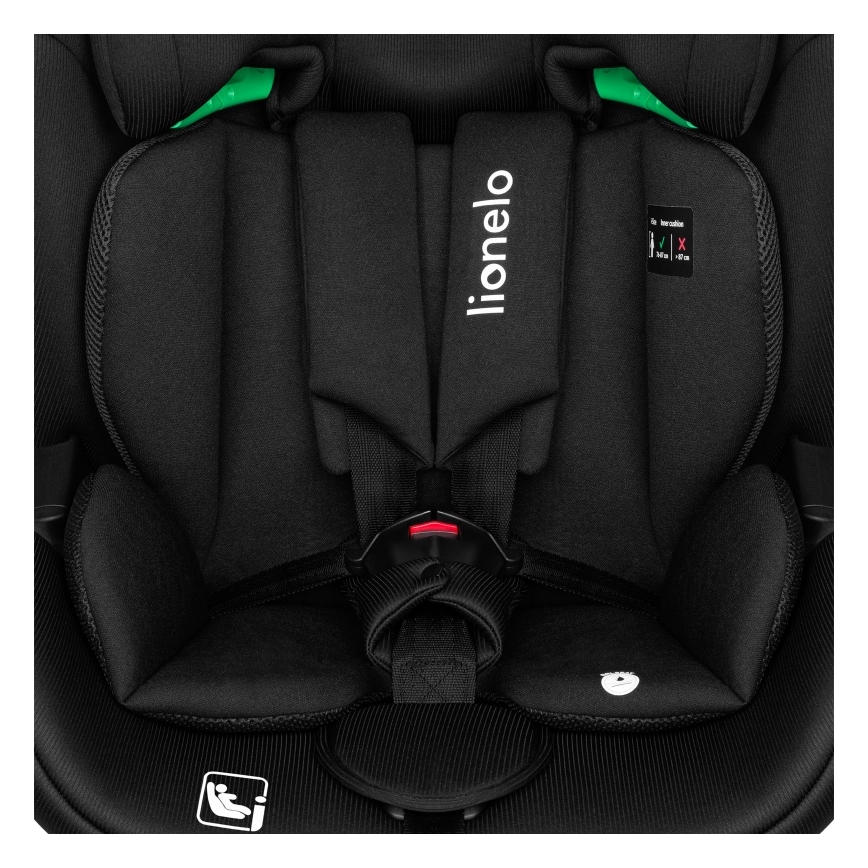 Lionelo - pööratav laste turvatool alusega LAVENDER i-Size 76-150 cm Black Carbon