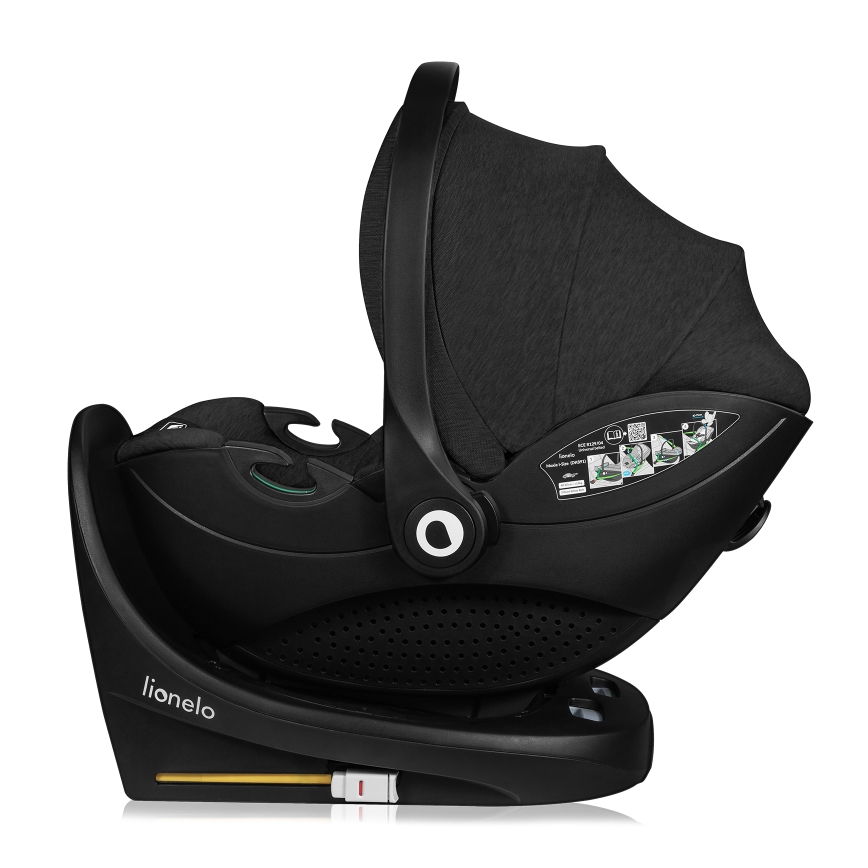 Lionelo - Pööratav laste turvatool alusega MOXIE SET i-Size 40-87 cm süsinikmust
