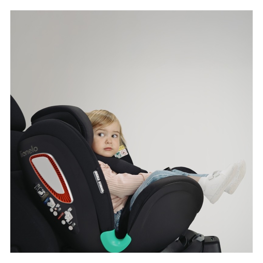 Lionelo - pööratav lapse turvatool alusega ANTOON PLUS i-Size 40-105 cm Must Onüks