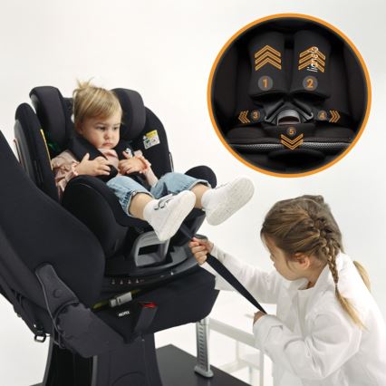 Lionelo - pööratav lapse turvatool alusega ANTOON PLUS i-Size 40-105 cm Must Onüks