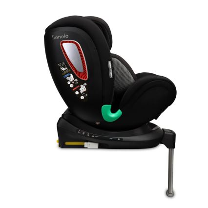 Lionelo - pööratav lapse turvatool alusega ANTOON PLUS i-Size 40-105 cm Must Onüks