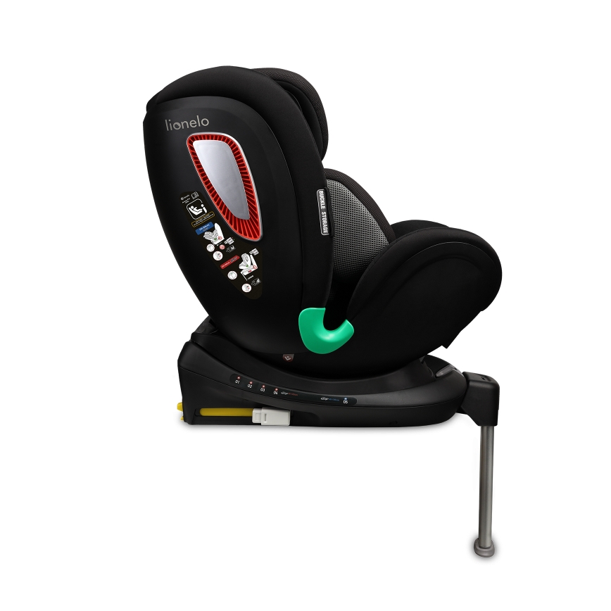 Lionelo - pööratav lapse turvatool alusega ANTOON PLUS i-Size 40-105 cm Must Onüks