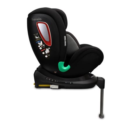 Lionelo - pööratav lapse turvatool alusega ANTOON PLUS i-Size 40-105 cm Must Onüks