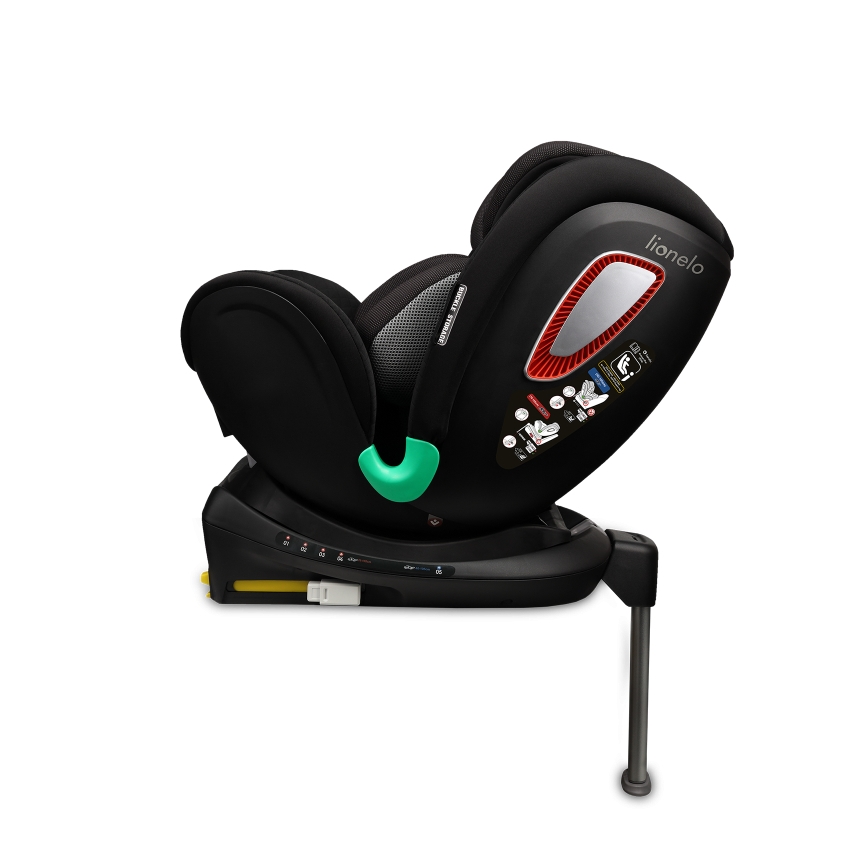 Lionelo - pööratav lapse turvatool alusega ANTOON PLUS i-Size 40-105 cm Must Onüks