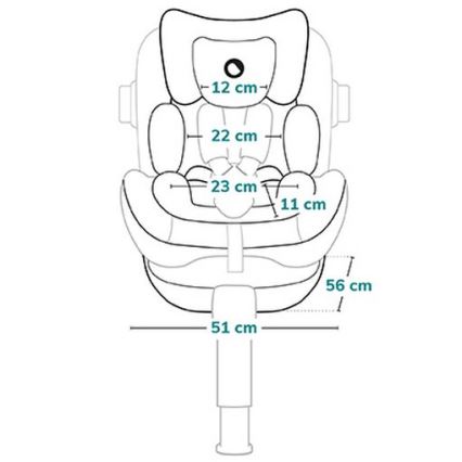 Lionelo - pööratav lapse turvatool alusega ANTOON PLUS i-Size 40-105 cm Must Onüks