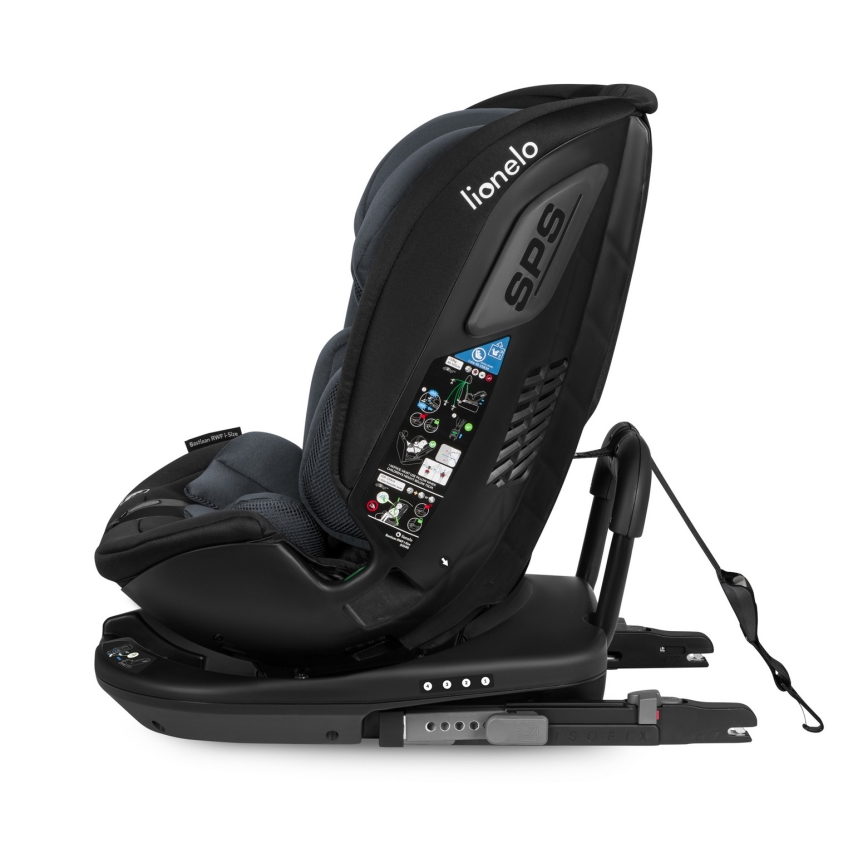 Lionelo - pööratav turvatool alusega BASTIAAN i-Size 40-150 cm kivihall