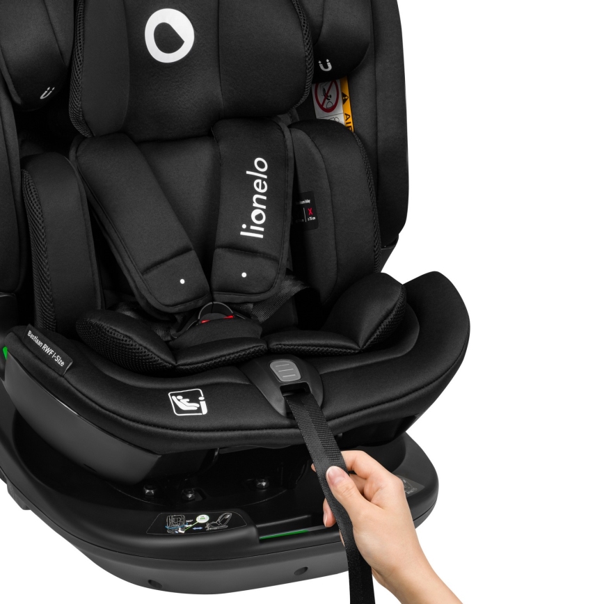 Lionelo - Pööratav turvatool alusega BASTIAAN i-Size 40-150 cm süsinikmust