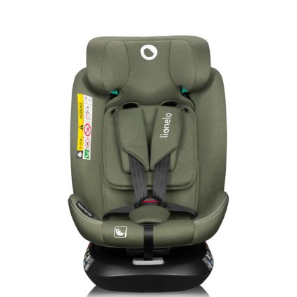 Lionelo - pööratav autosõidutool alusega BASTIAAN ONE i-Size 40-150 cm roheline oliiv