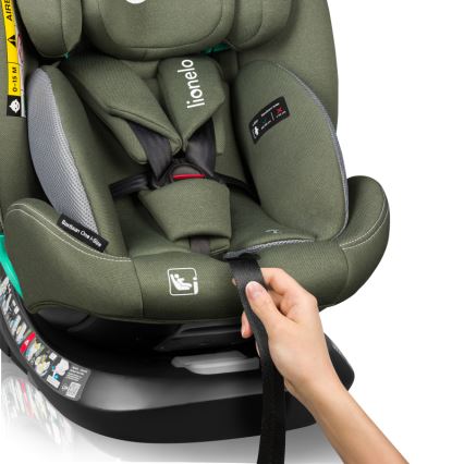 Lionelo - pööratav autosõidutool alusega BASTIAAN ONE i-Size 40-150 cm roheline oliiv