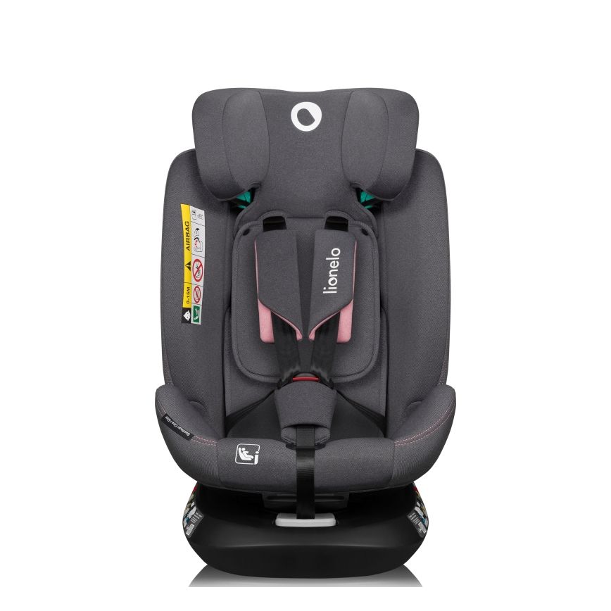 Lionelo - Pööratav turvatool alusega BASTIAAN ONE i-Size 40-150 cm roosa