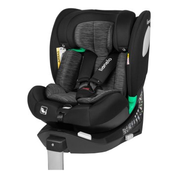 Lionelo - pööratav turvatool alusega BRAAM i-Size 40-150 cm Black Carbon