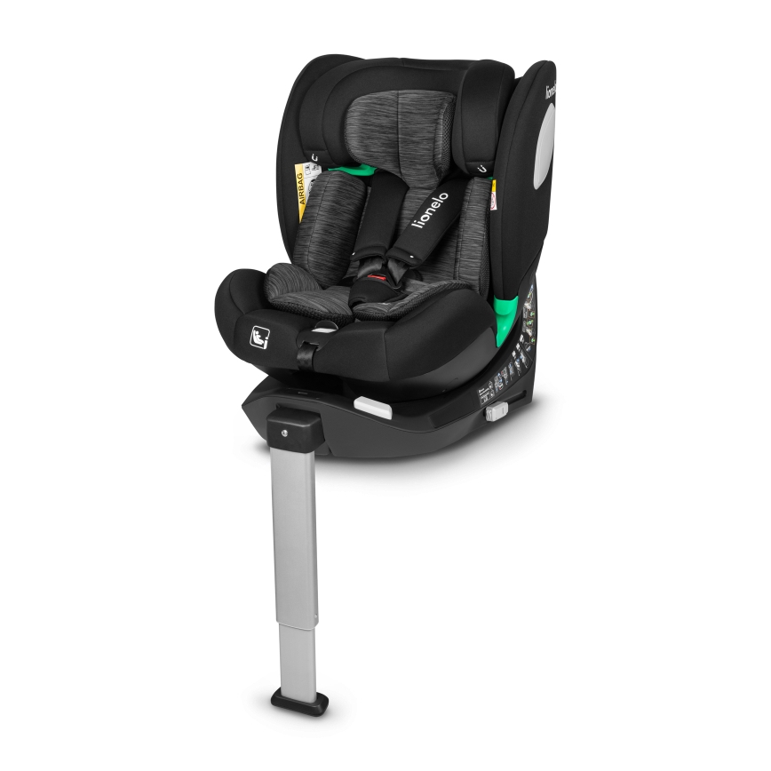 Lionelo - pööratav turvatool alusega BRAAM i-Size 40-150 cm Black Carbon