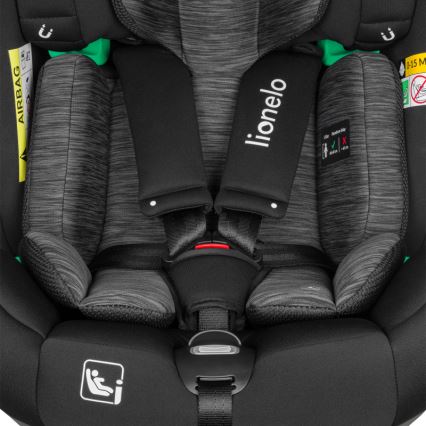 Lionelo - pööratav turvatool alusega BRAAM i-Size 40-150 cm Black Carbon