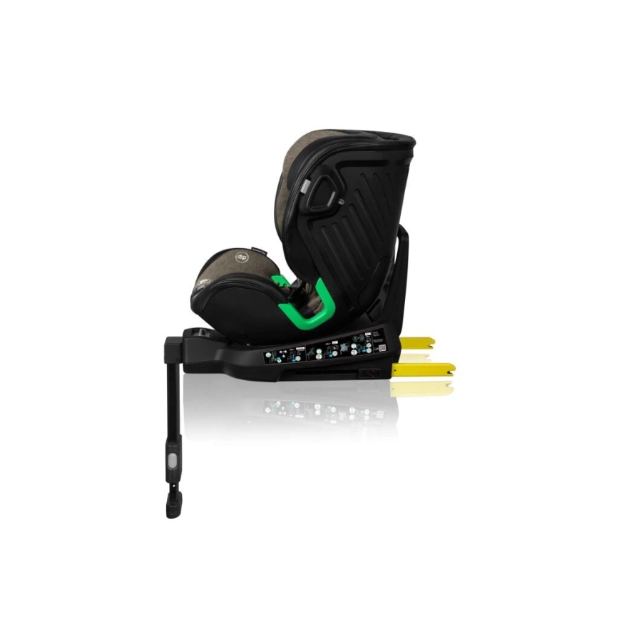 Lionelo - pööratav turvatool alusega HARMONY i-Size 40-150 cm must/oliivroheline