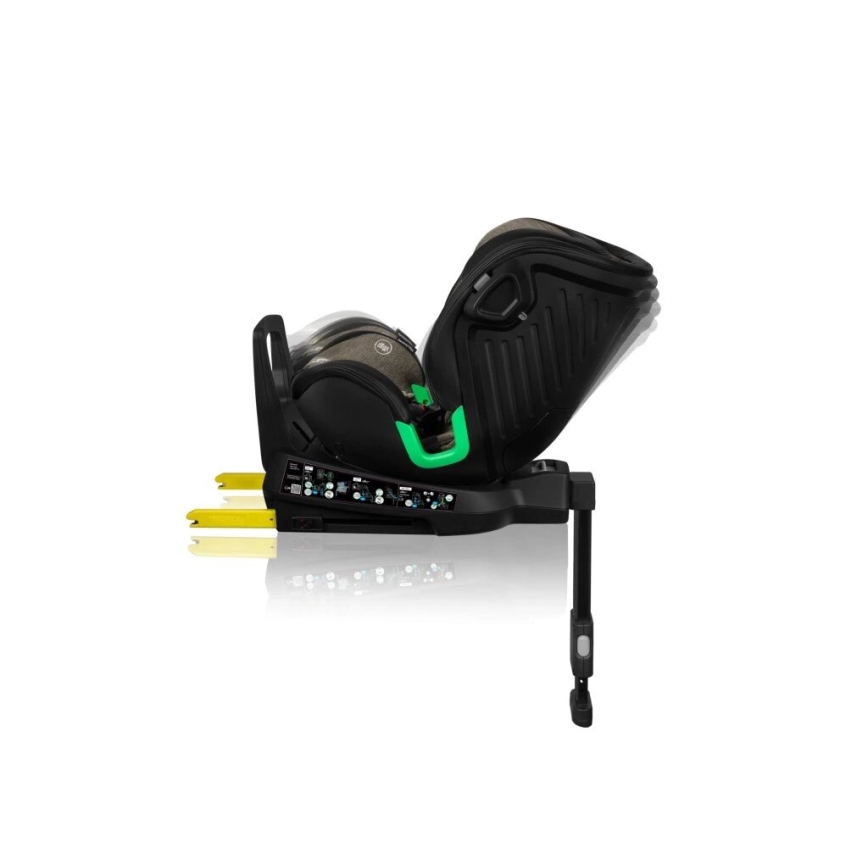 Lionelo - pööratav turvatool alusega HARMONY i-Size 40-150 cm must/oliivroheline