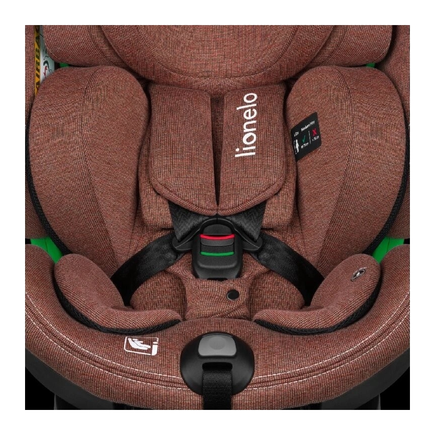 Lionelo - Pööratav turvatool alusega HARMONY i-Size 40-150 cm telliskivipunane