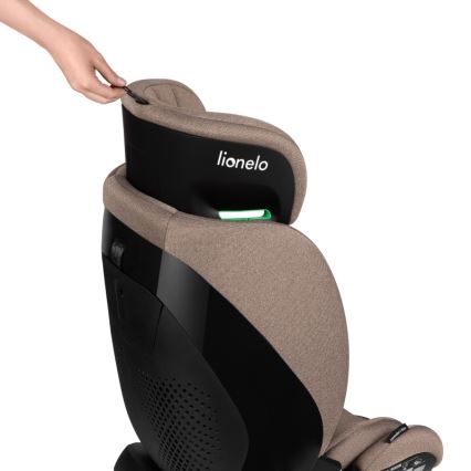Lionelo - pööratav turvatool alusega LAVENDER i-Size 76-150 cm beež latte