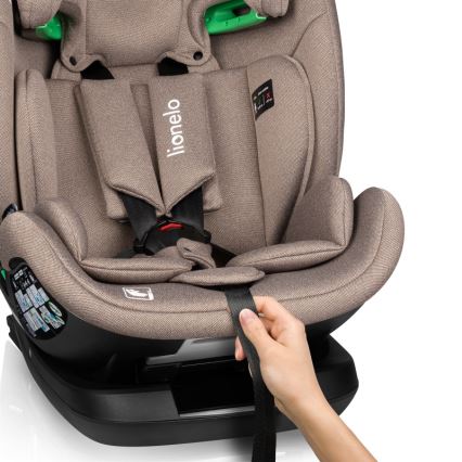 Lionelo - pööratav turvatool alusega LAVENDER i-Size 76-150 cm beež latte