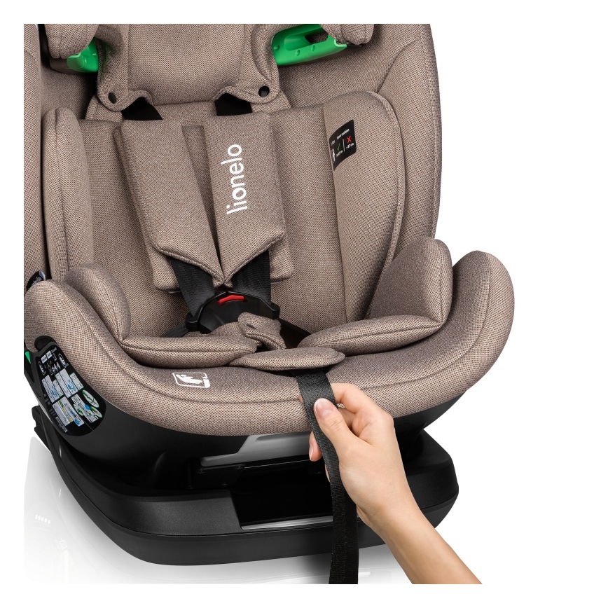 Lionelo - pööratav turvatool alusega LAVENDER i-Size 76-150 cm beež latte