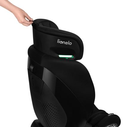 Lionelo - Pööratav turvatool alusega LAVENDER i-Size 76-150 cm Black Carbon