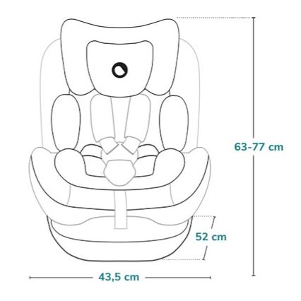 Lionelo - Pööratav turvatool alusega LAVENDER i-Size 76-150 cm Black Carbon