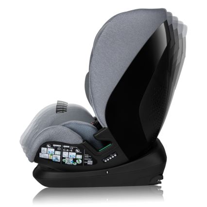 Lionelo - pööratav turvatool alusega LAVENDER i-Size 76-150 cm Grey Stone