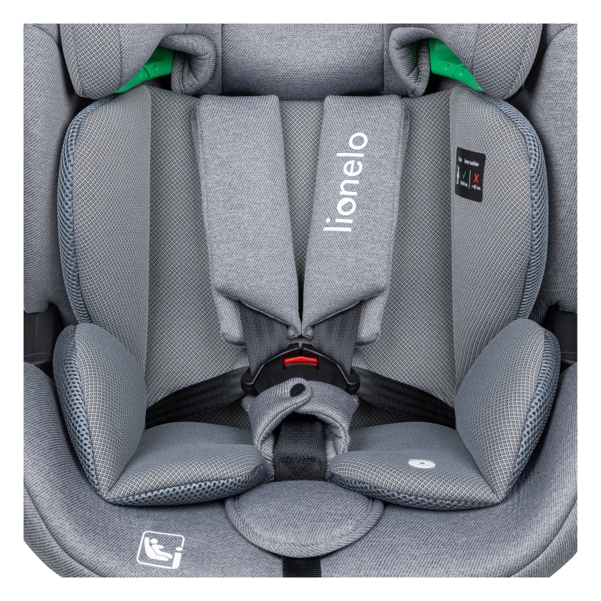 Lionelo - pööratav turvatool alusega LAVENDER i-Size 76-150 cm Grey Stone