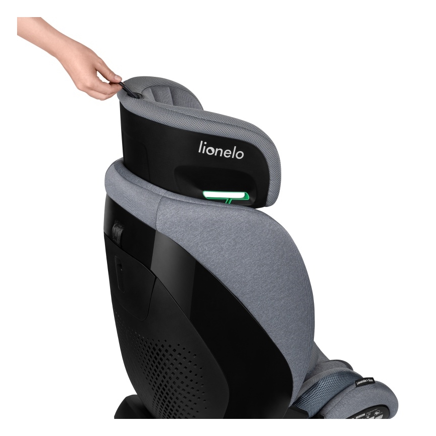 Lionelo - pööratav turvatool alusega LAVENDER i-Size 76-150 cm Grey Stone