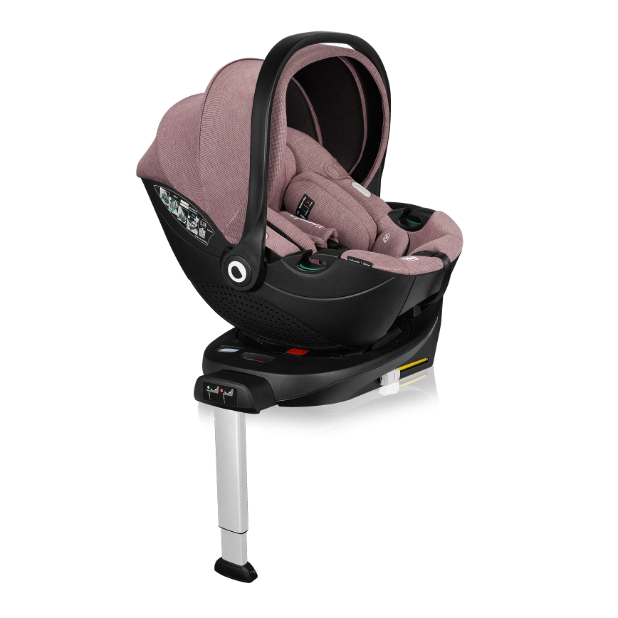 Lionelo - pööratav turvatool alusega MOXIE SET i-Size 40-87 cm roosa-mauve