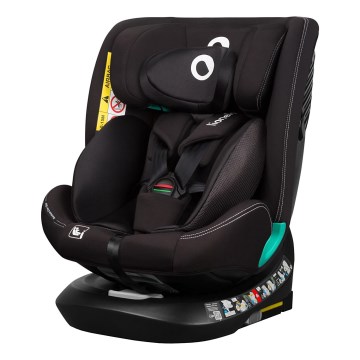 Lionelo - Pööratav turvatool koos alusega BASTIAAN ONE i-Size 40-150 cm Black Carbon