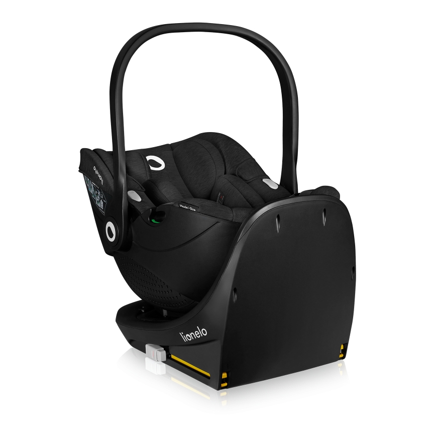 Lionelo - pöörlev laste turvatool alusega MOXIE SET i-Size 40-87 cm Black Carbon