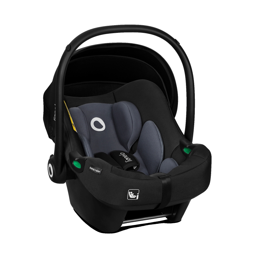 Lionelo - pöörlev turvatool ASTRID SET i-Size 40-87 cm alusega, must/hall