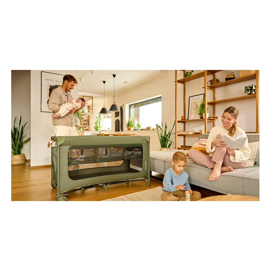 Lionelo - Reisi voodi JASMIN EASY FOLD Roheline oliiv