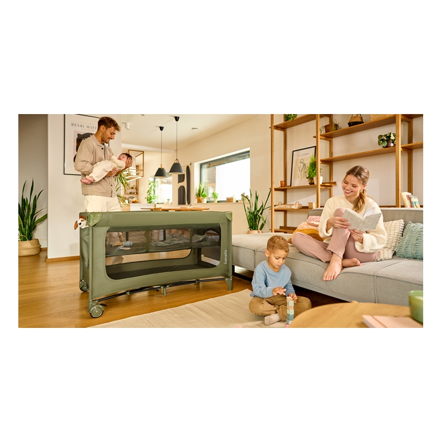 Lionelo - Reisi voodi JASMIN EASY FOLD Roheline oliiv